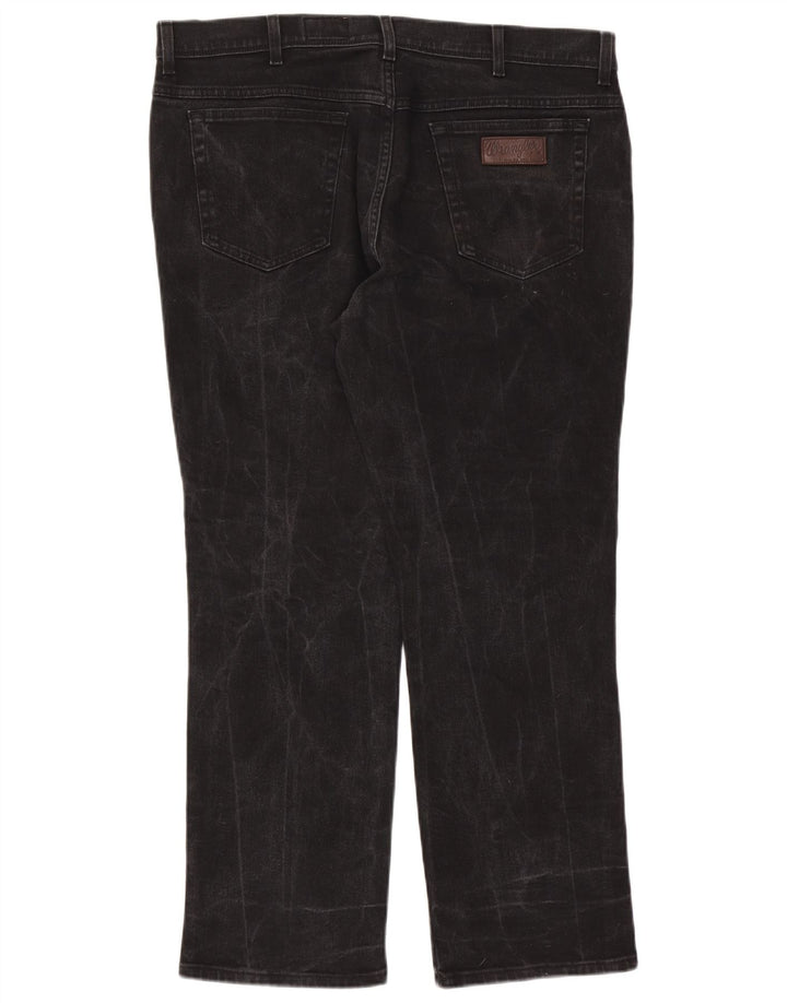 Wrangler Herre Texas Stretch Straight Jeans W40 L30 Sort Bomuld