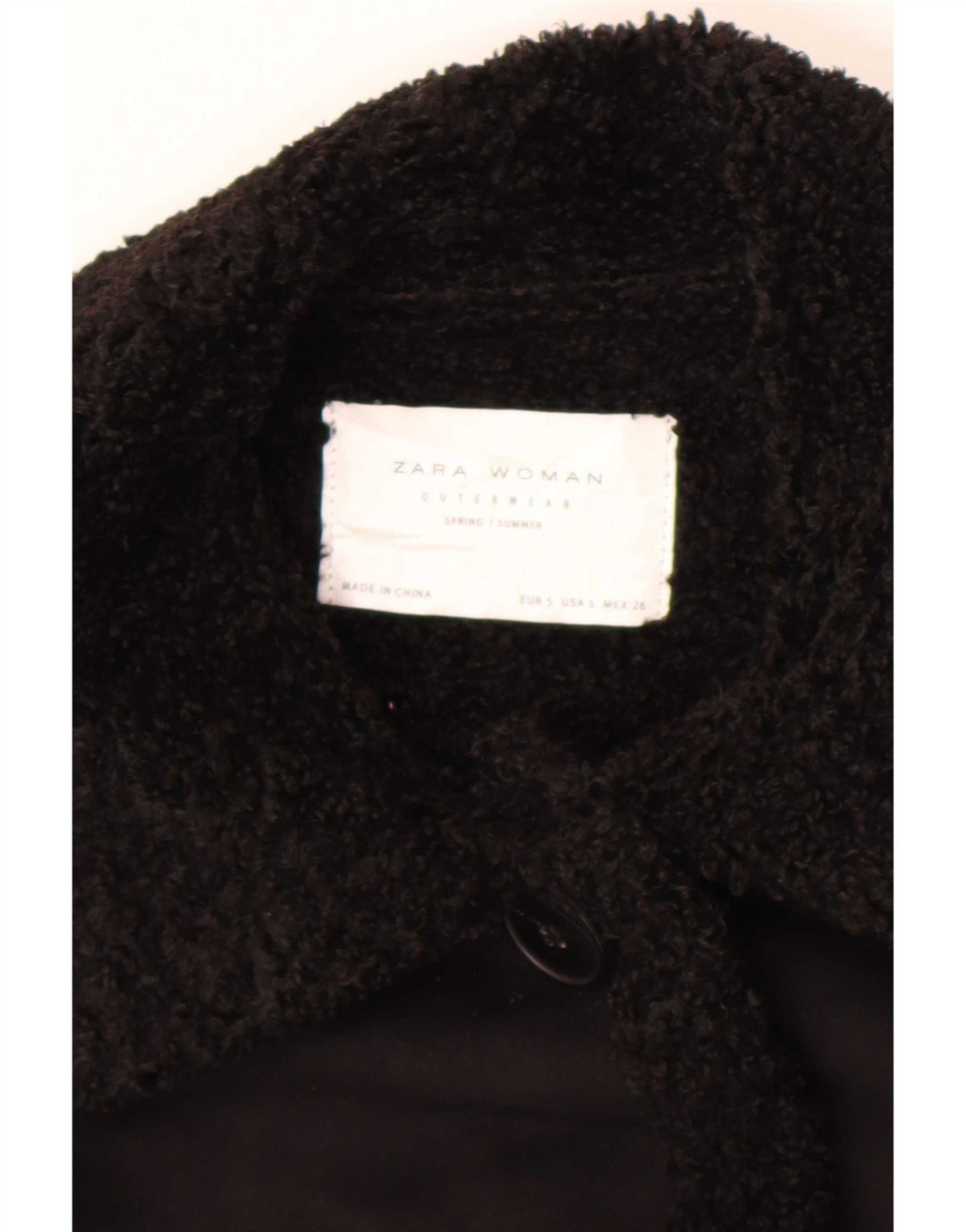 Zara Sherpa Overfrakke UK 10 Small Black