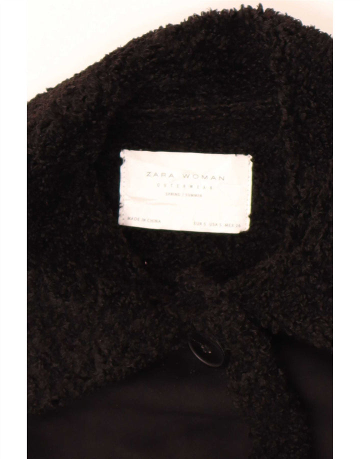 Zara Sherpa Overfrakke UK 10 Small Black