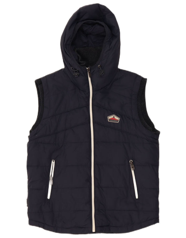 Superdry Polstret Gilet med hætte til mænd UK 42 XL Navyblå polyester