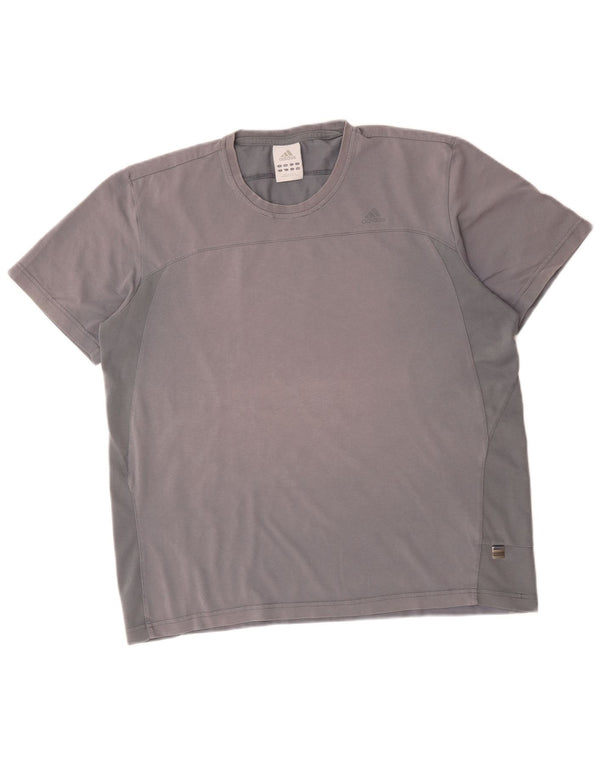 Adidas Mens T-Shirt Top Large Grey Cotton