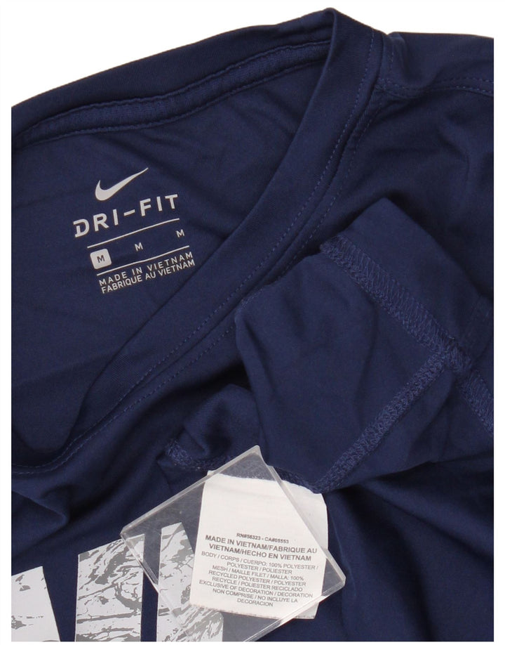 Nike drenge Dri Fit grafisk top langærmet 10-11 år medium marineblå