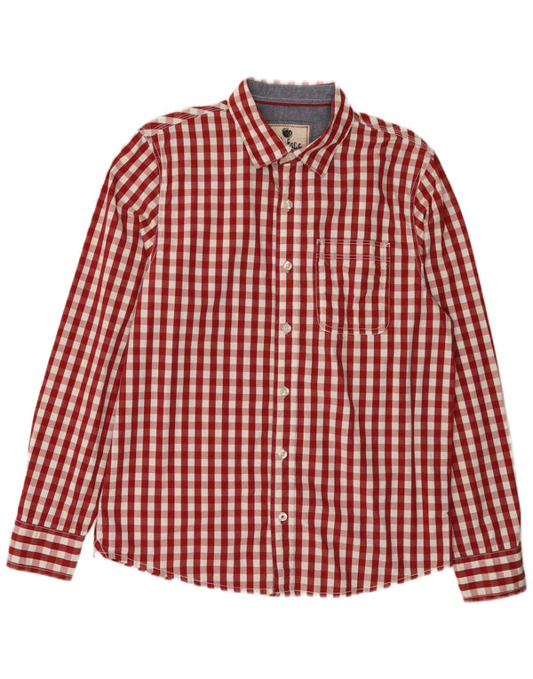 FAT FACE Mens Shirt Medium Red Gingham Cotton