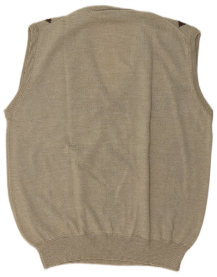 Vintage Herrevest Tank Top Stor Beige Argyle/Diamant Akryl