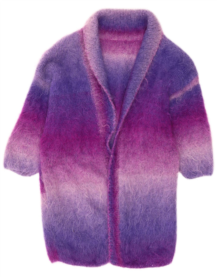 Vintage Dame Longline Jumper Sweater UK 14 Stor Flerfarvet