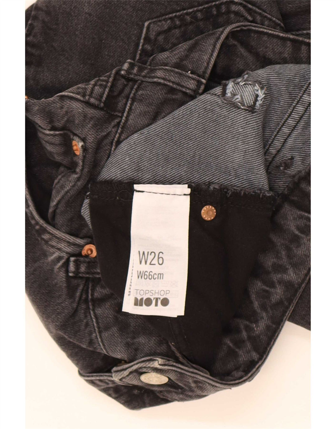 Topshop Dame Mini Denim Nederdel W26 Lille Sort Bomuld