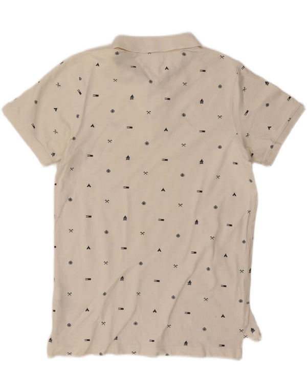 TOMMY HILFIGER Grafisk Slim Fit Poloshirt til mænd Medium Off White Bomuld