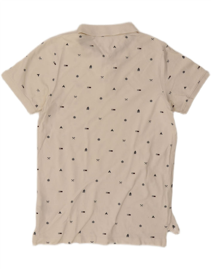 TOMMY HILFIGER Grafisk Slim Fit Poloshirt til mænd Medium Off White Bomuld