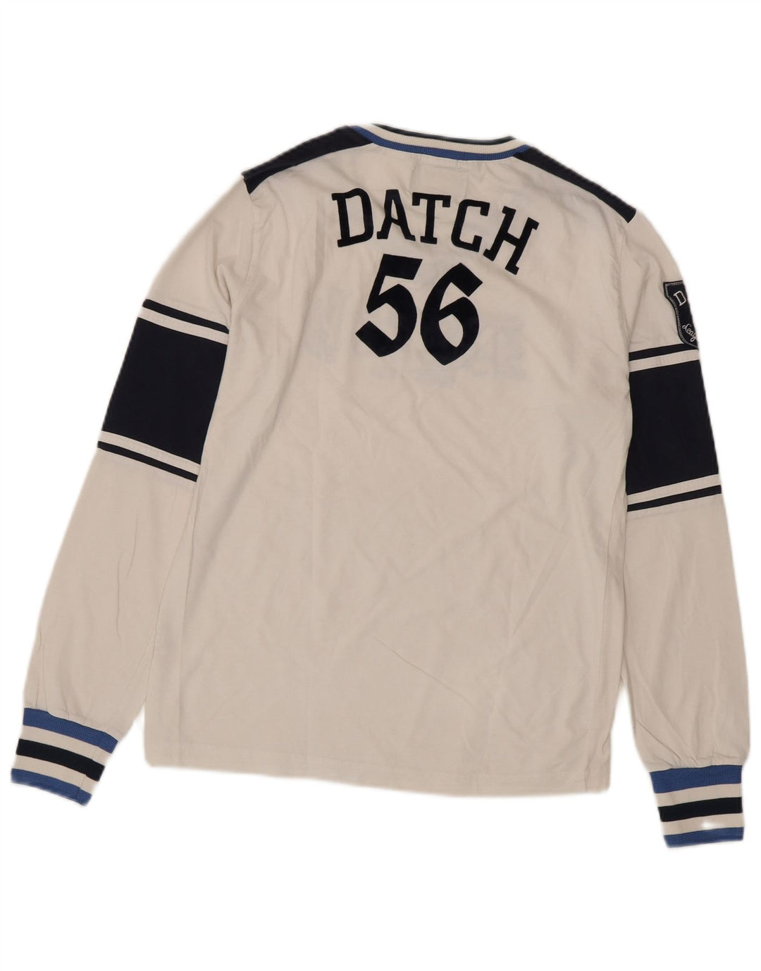 Datch Herre Muscle Graphic Top Langærmet UK 12 Medium White Colourblock