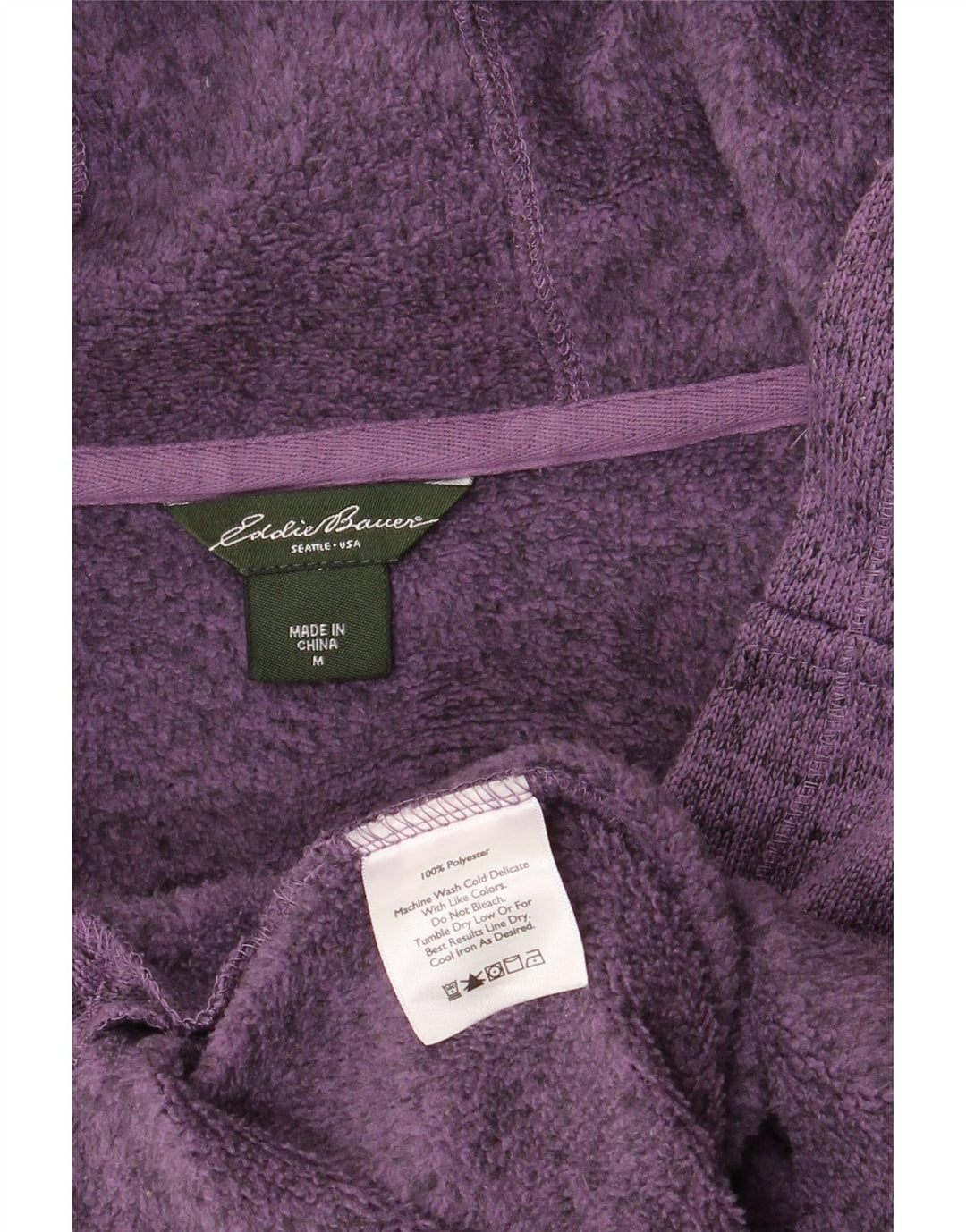 EDDIE BAUER hættetrøje til kvinder UK 14 Medium Lilla Flecked Polyester