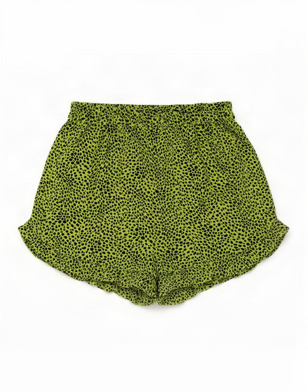 Topshop Casual Shorts til kvinder UK 8 Small W26 Green Spotted Polyester