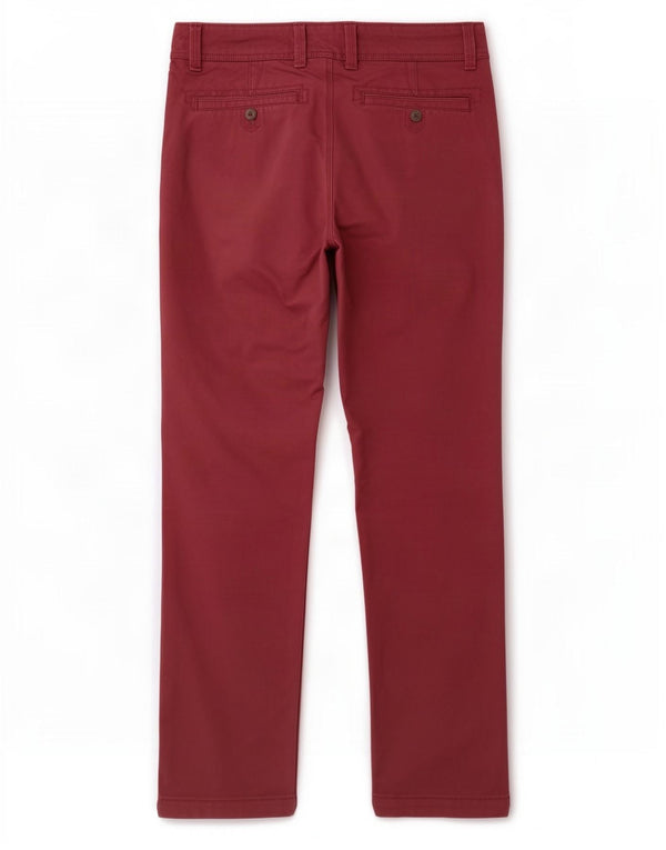 Fat Face Mens Straight Chino Trousers W32 L32 Burgundy Cotton