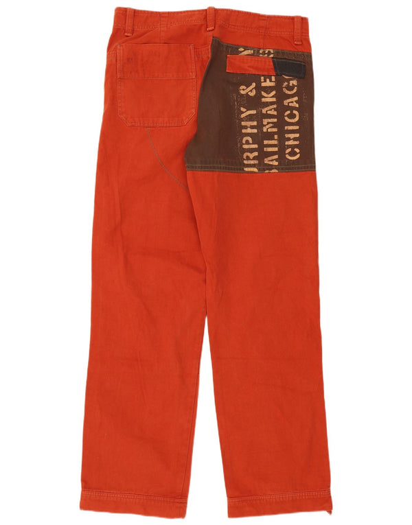 Murphy & Nye Herre grafiske fritidsbukser W36 L36 Orange Bomuld Army