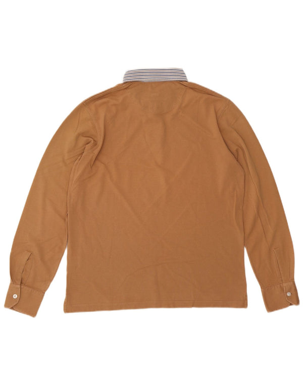 HARMONT & BLAINE Langærmet Rugby Polo Shirt til mænd Medium Beige Bomuld