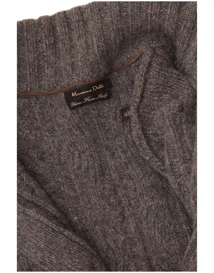 Massimo Dutti Dame Cardigan Sweater UK 14 Medium Grey
