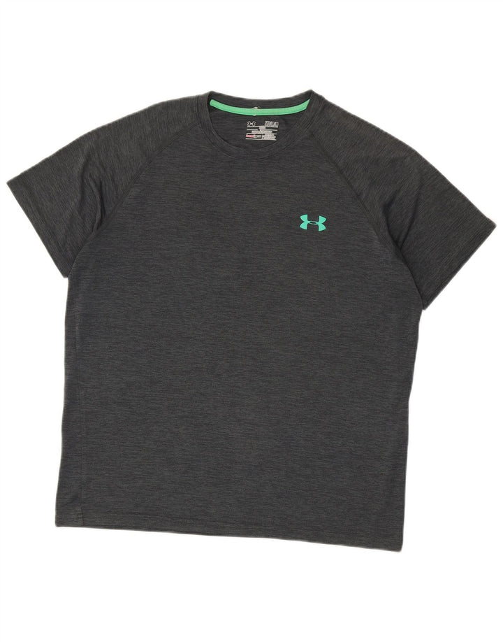 UNDER ARMOUR Herre Heat Gear T-Shirt Top Medium Grey Flecked