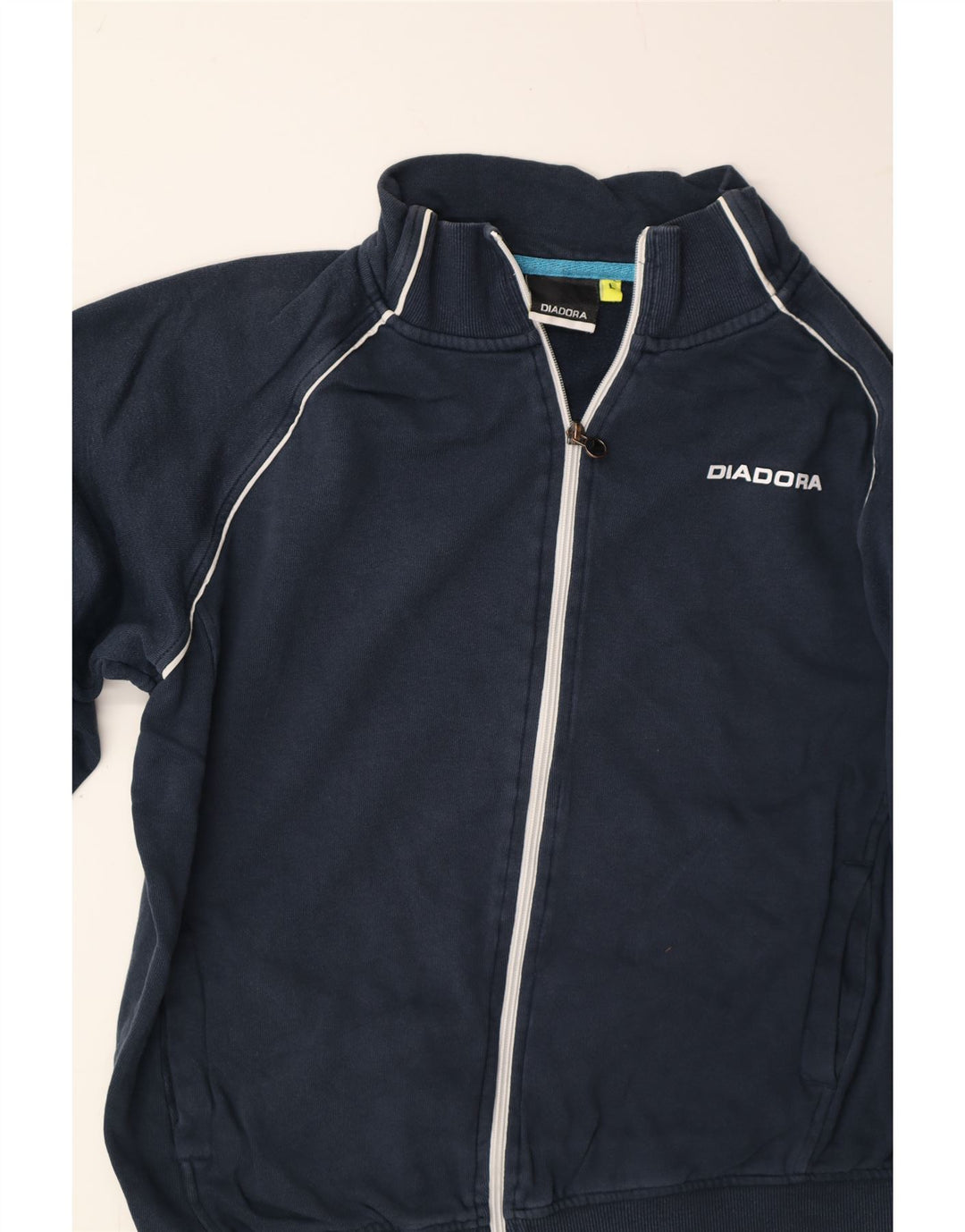 DIADORA Mens Tracksuit Top Jacket Large Navy Blue Cotton Vintage Diadora and Second-Hand Diadora from Messina Hembry 