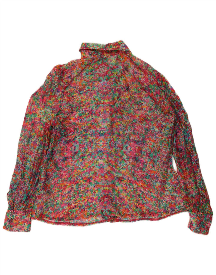 Vintage dameskjorte UK 14 Medium Multicolored Floral