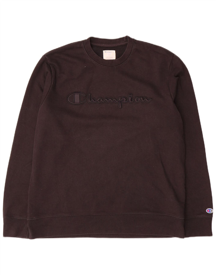 Champion Herre Grafisk Sweatshirt Jumper Stor Sort Bomuld