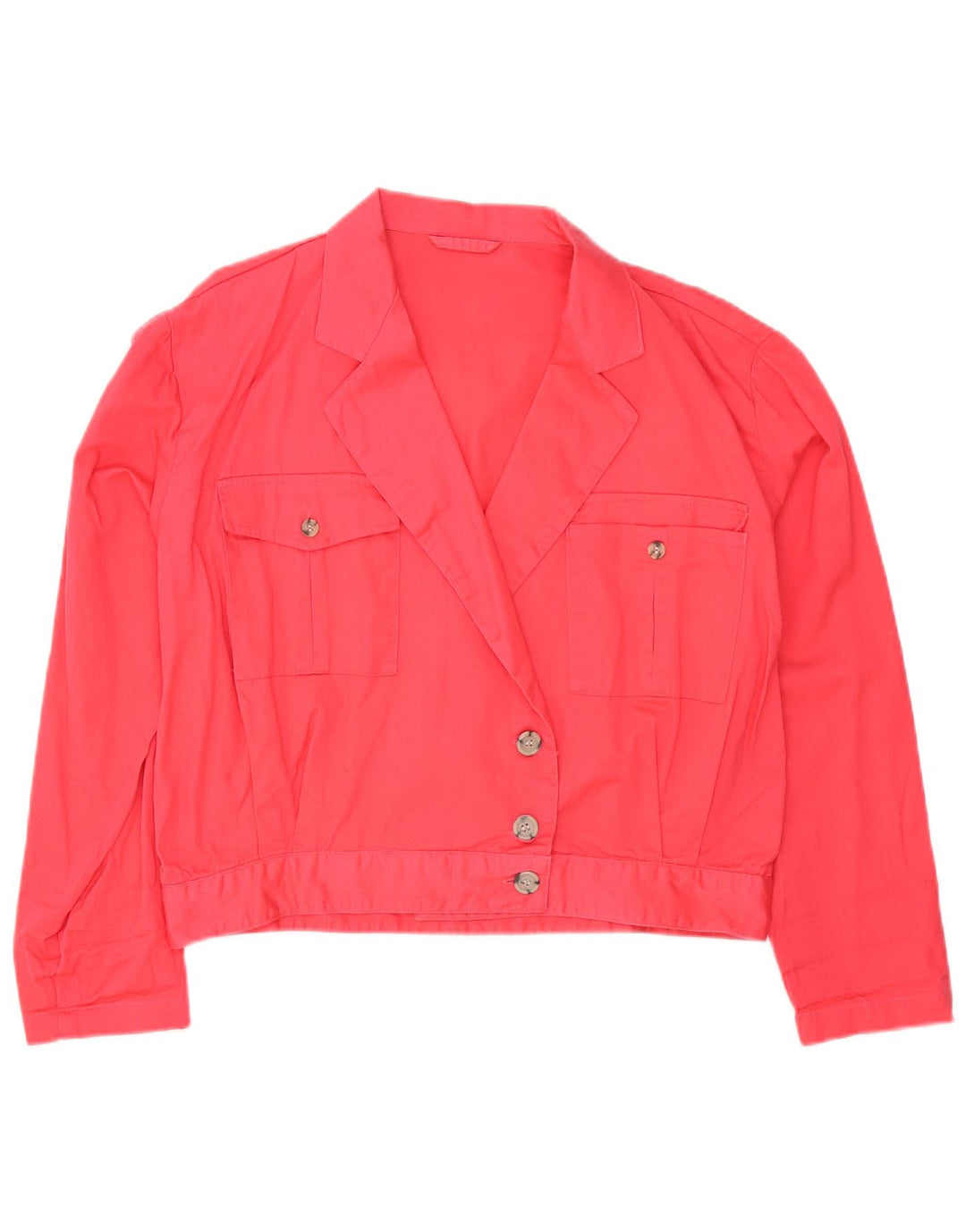 Vintage dame 3-knaps blazerjakke UK 16 Large Pink Bomuld