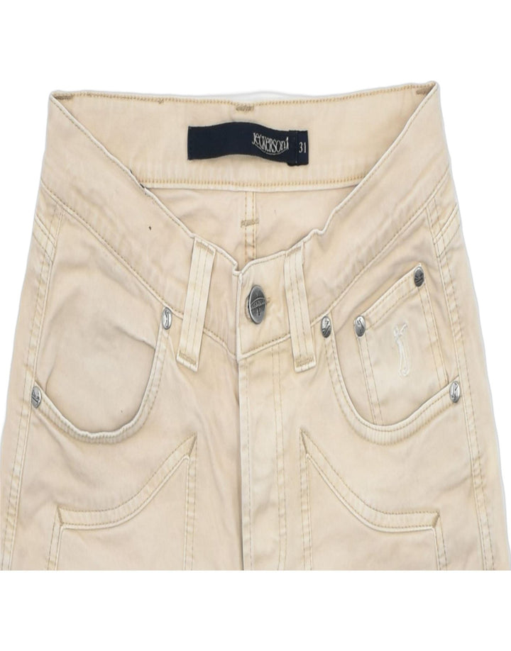 JECKERSON Womens Straight Casual Trousers W31 L30 Beige Cotton Classic | Vintage | Thrift | Second-Hand | Used Clothing | Messina Hembry 