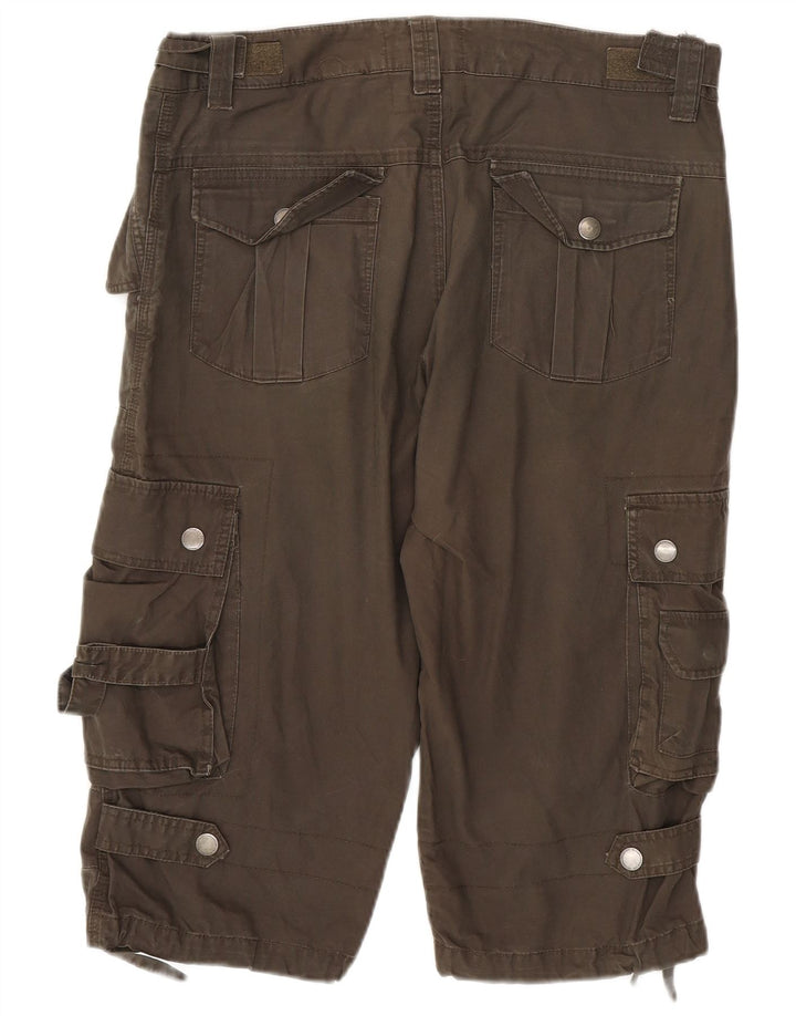 Zara Herre Cargo Shorts EU 42 Large W32 Khaki Cotton