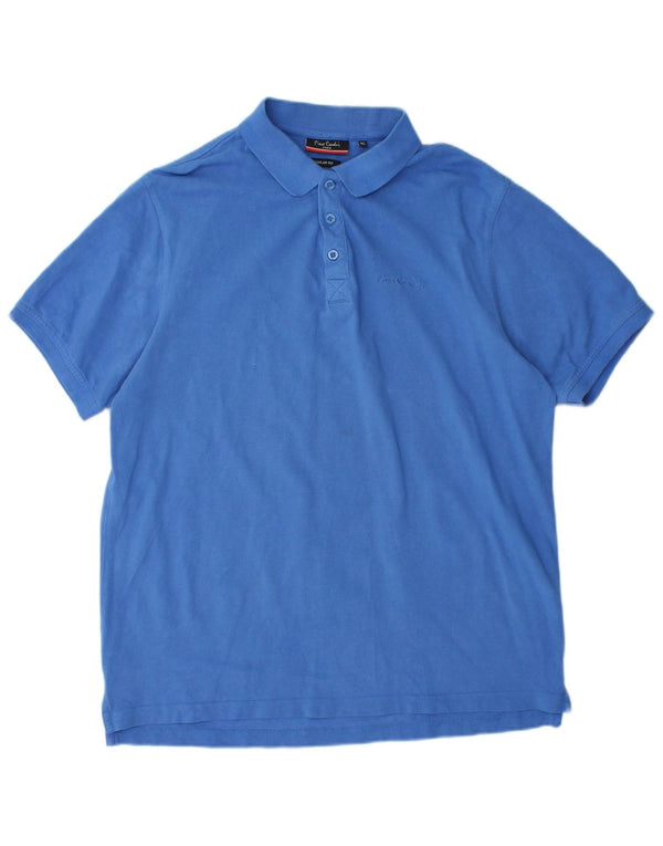 PIERRE CARDIN Herre Regular Fit Polo Shirt XL Blå Bomuld