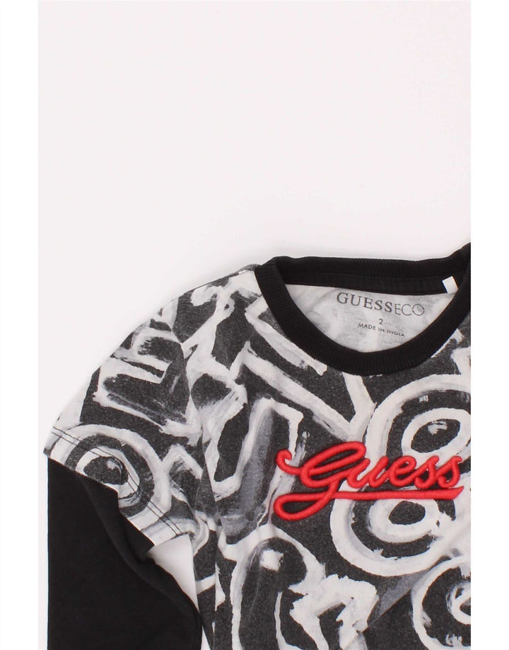 Guess Baby Boys Grafisk Top Langærmet 18-24 Måneder Sort