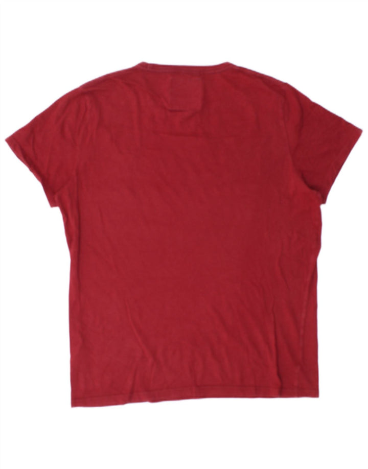 Hollister Herre grafisk T-shirt Top Medium Rød Bomuld
