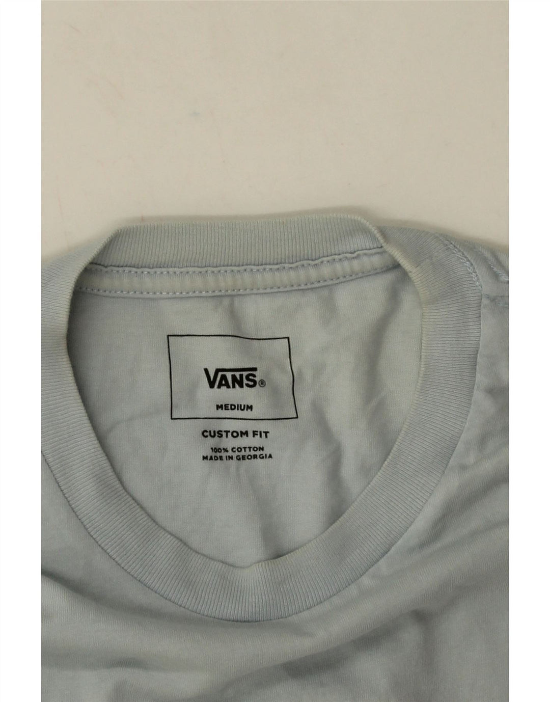 Vans Herre Custom Fit grafisk T-shirt top mellemblå bomuld