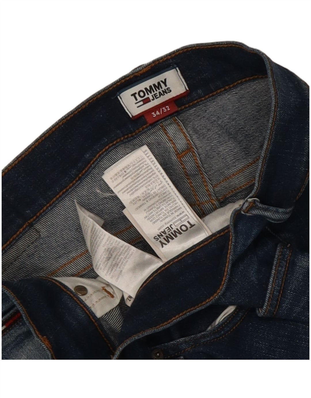 Tommy Hilfiger Straight Jeans til mænd W34 L32 Blå Bomuld