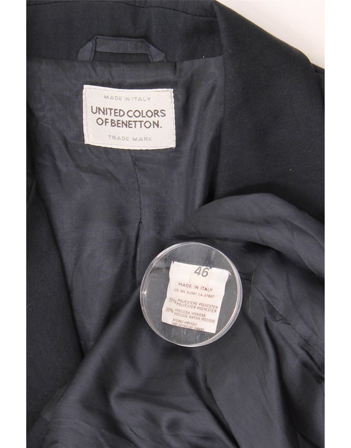 BENETTON Dame 2-knaps blazerjakke IT 46 Stor marineblå polyester