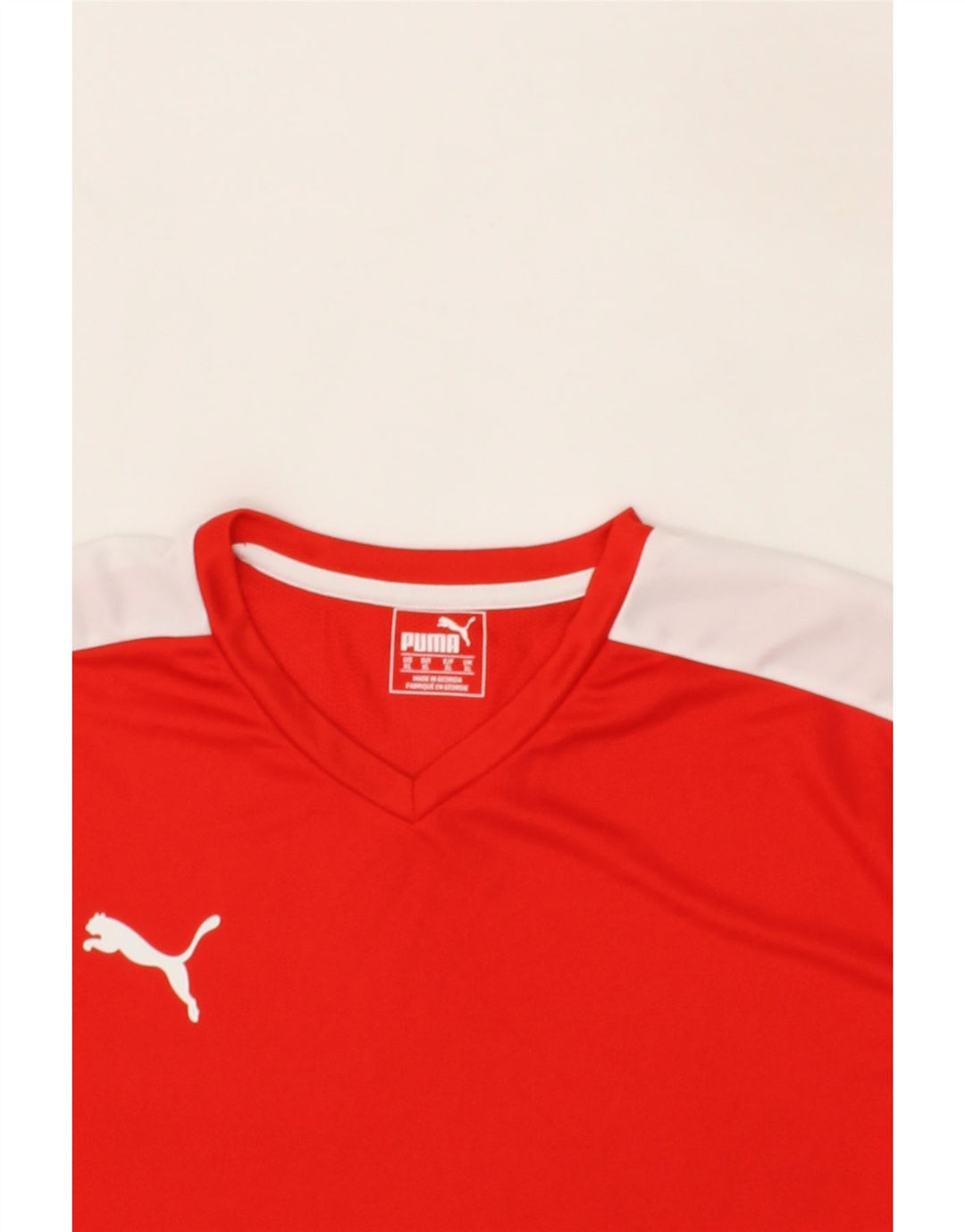 PUMA Mens Graphic T-Shirt Top XL Red Colourblock Polyester Vintage Puma and Second-Hand Puma from Messina Hembry 