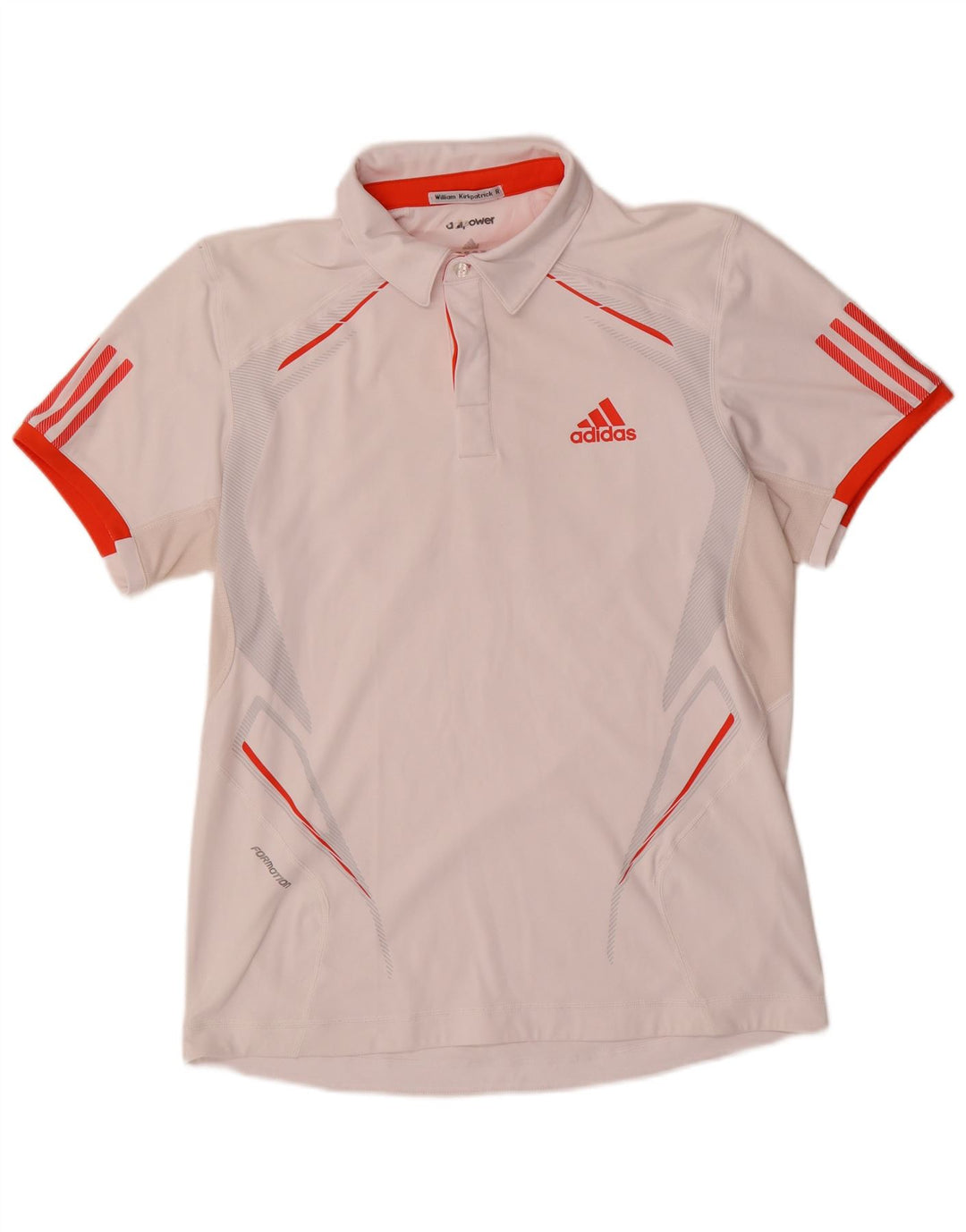Adidas Herre Climacool Polo Shirt Medium White Colourblock Polyester