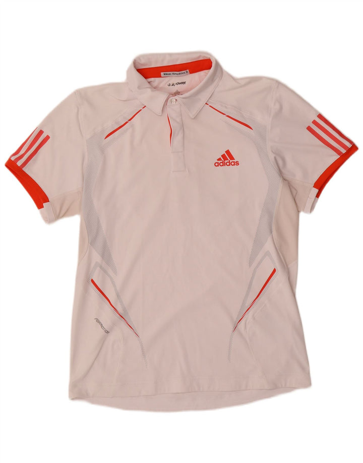 Adidas Herre Climacool Polo Shirt Medium White Colourblock Polyester