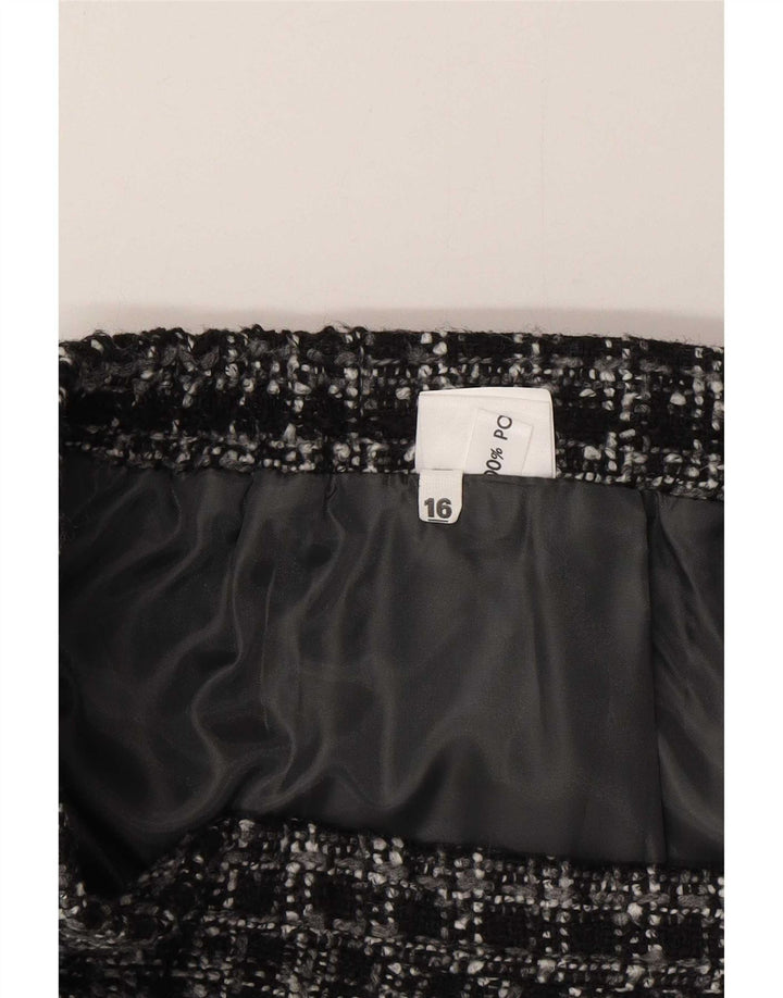 Klasse Womens Pencil Skirt UK 16 Large W32 Black Check Polyester