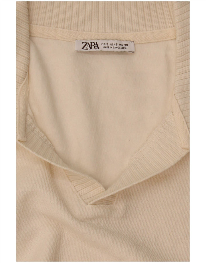 Zara Herre Polo Shirt Small Off White