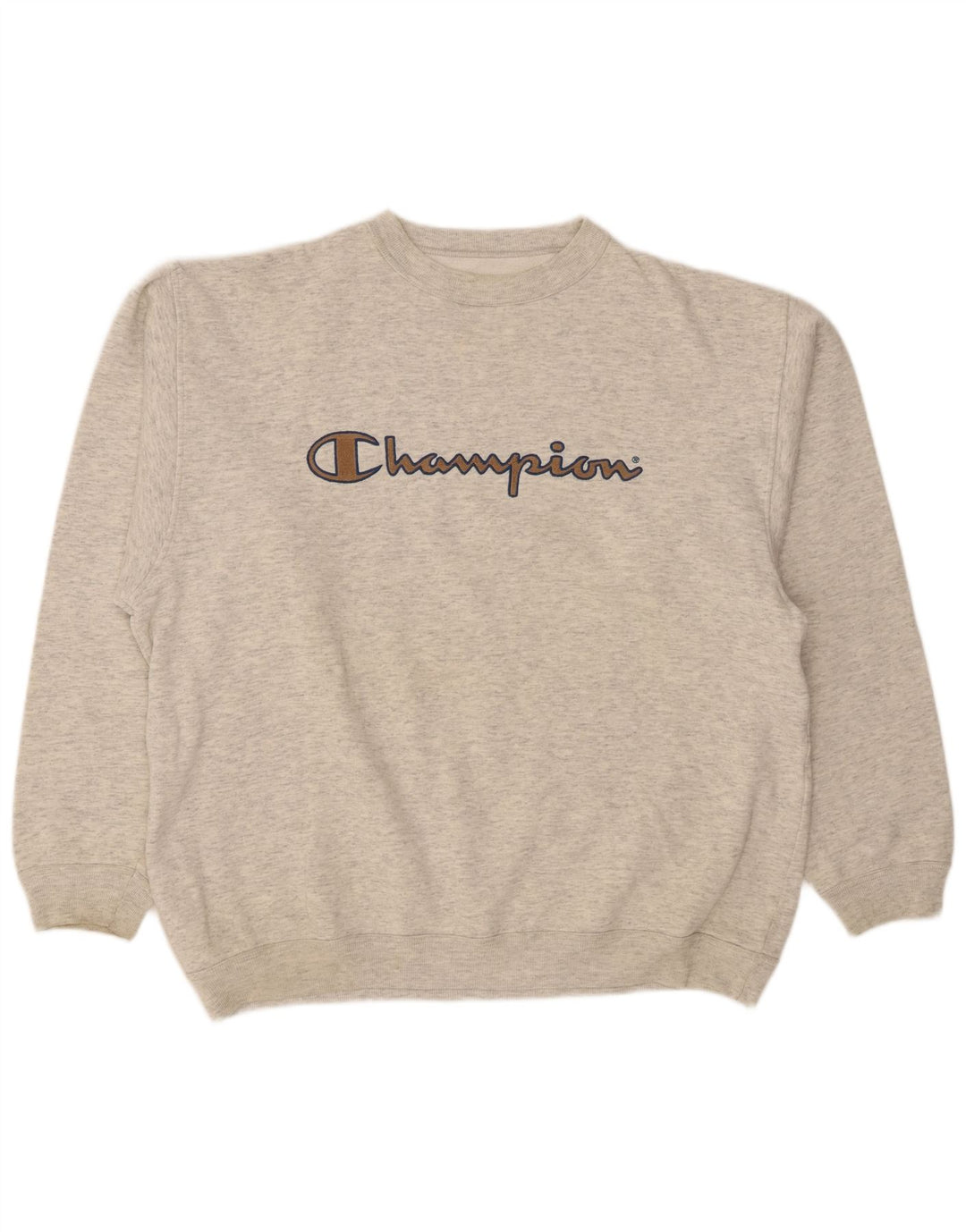 Champion Herre Grafisk Sweatshirt Jumper XL Grå Flecked Bomuld