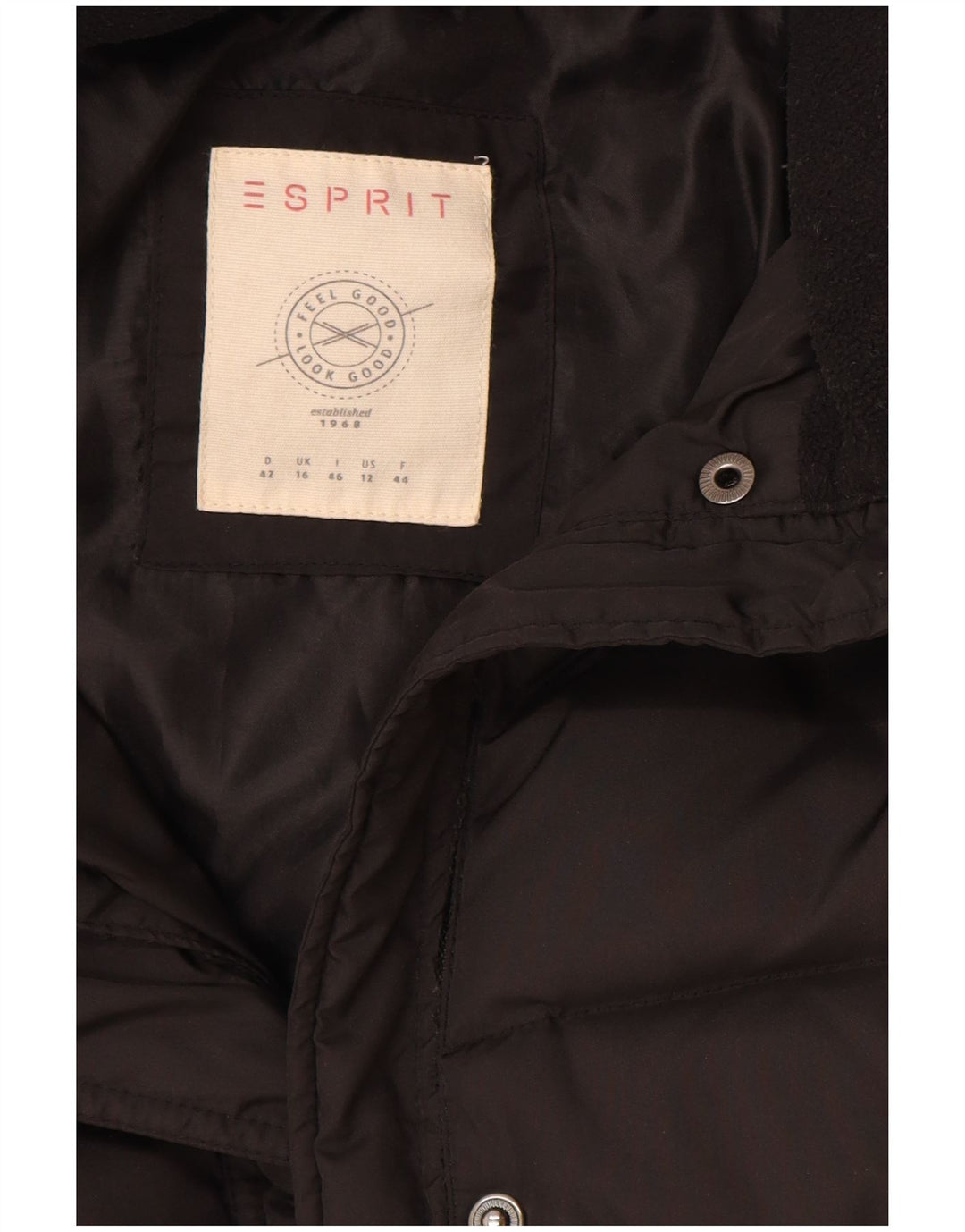 Esprit Womens Polstret Frakke UK 16 Large Black Polyester