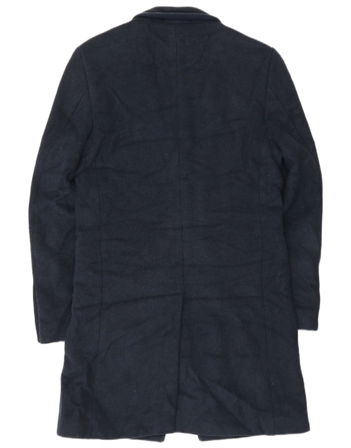 Marks & Spencer Herre Overfrakke UK 36 Small Navy Blue Polyester