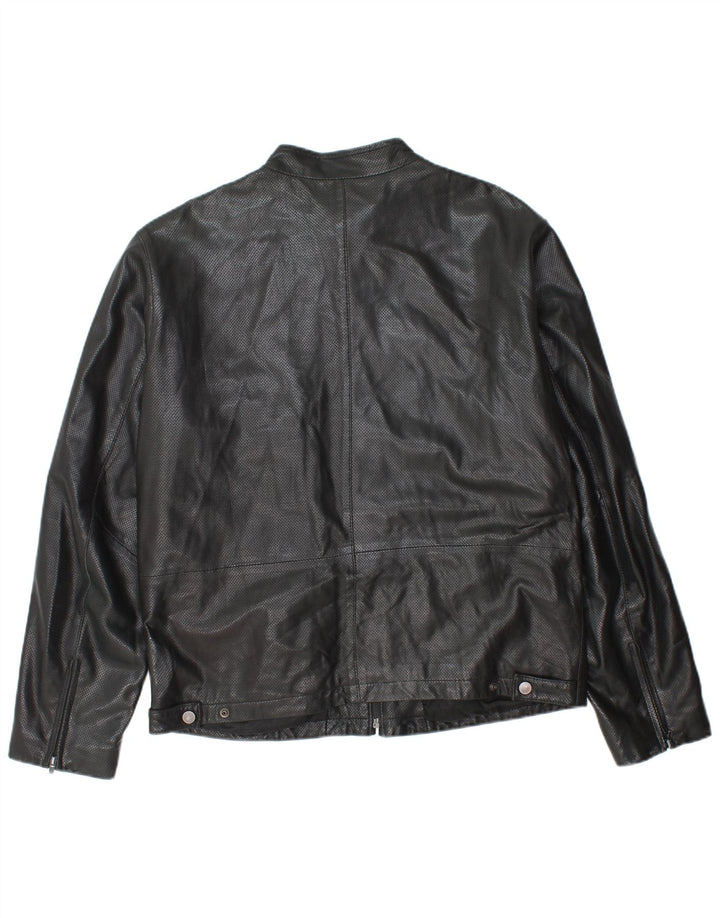 Vintage herre læderjakke IT 52 XL sort læder