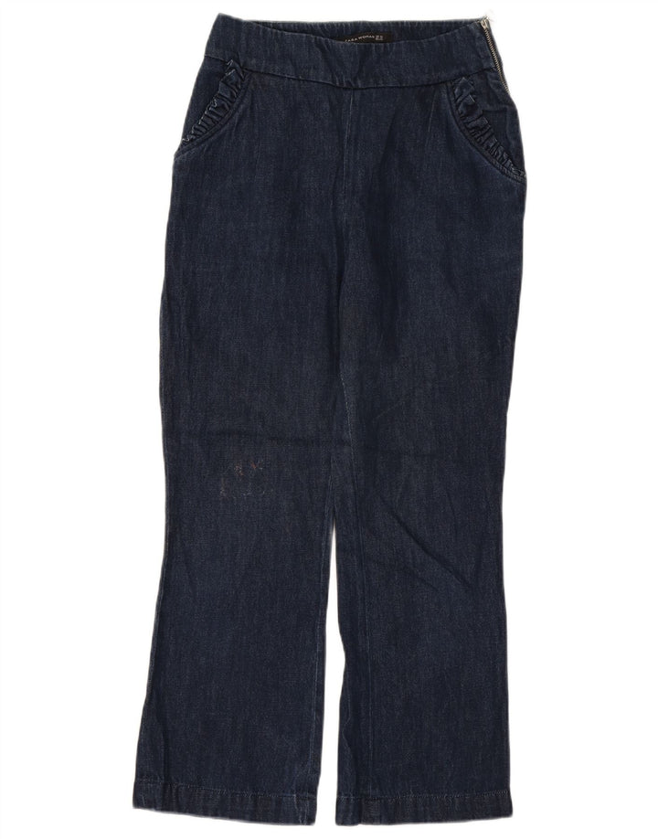 Zara Dame Bootcut Jeans XS W24 L26 Marineblå