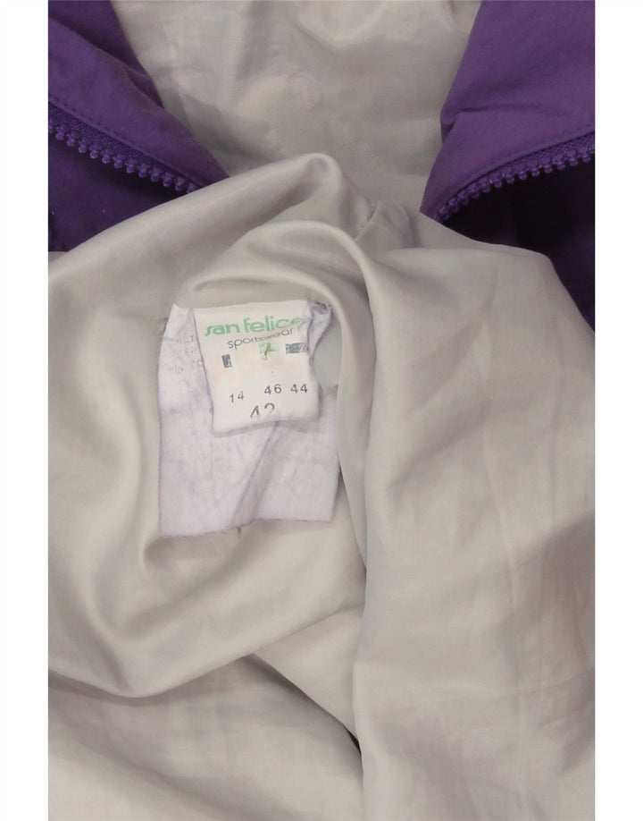SAN FELICE Womens Windbreaker Jacket IT 42 Medium Purple Polyamide Vintage San Felice and Second-Hand San Felice from Messina Hembry 