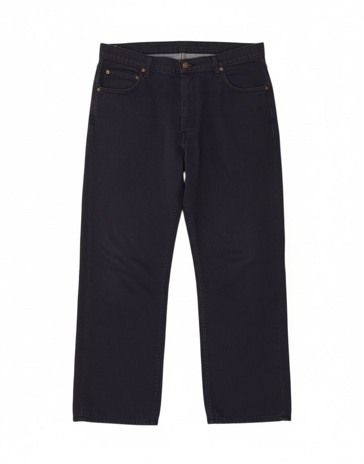 LEE Mens Straight Jeans W34 L27 Navy Blue Cotton