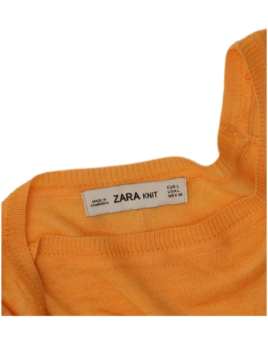 Zara Dame Boat Neck Jumper Sweater UK 14 Large Orange