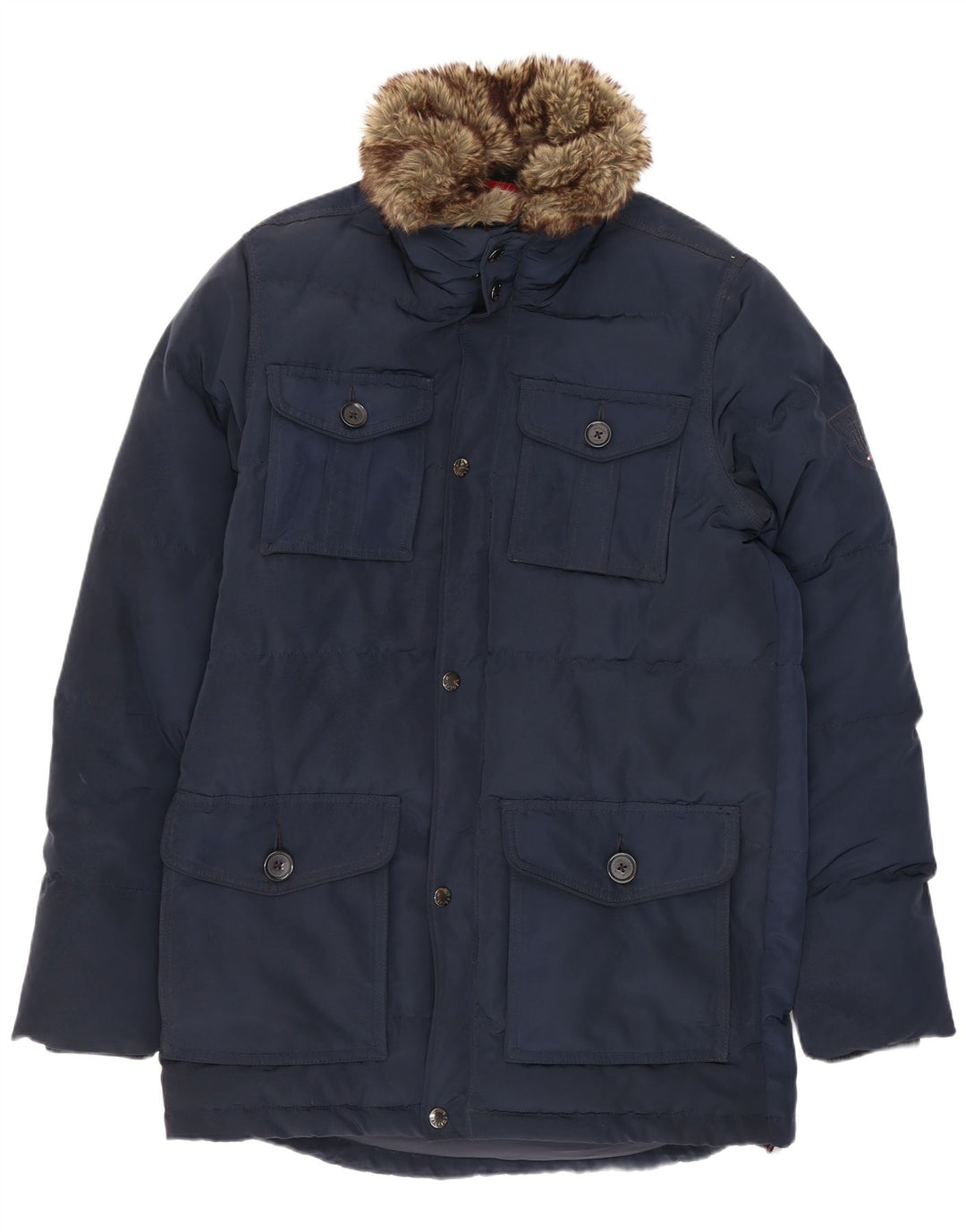 Tommy Hilfiger Herre Polstret Frakke UK 36 Small Navy Blue Polyester