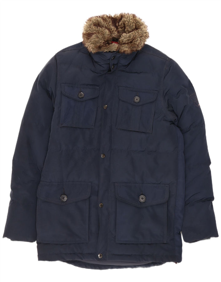 Tommy Hilfiger Herre Polstret Frakke UK 36 Small Navy Blue Polyester