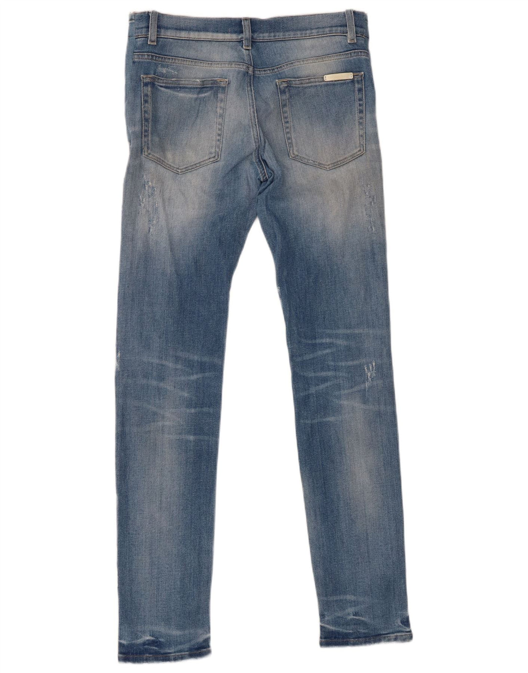 DOLCE & GABBANA Kvinder Distressed Slim Jeans IT 44 Medium W30 L32 Blå