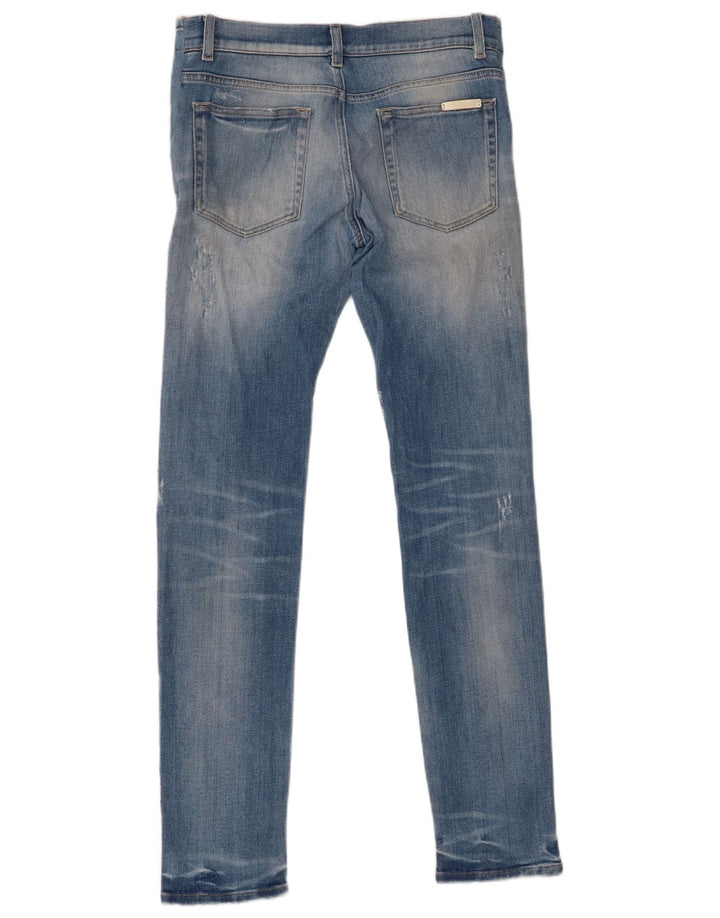 DOLCE & GABBANA Kvinder Distressed Slim Jeans IT 44 Medium W30 L32 Blå