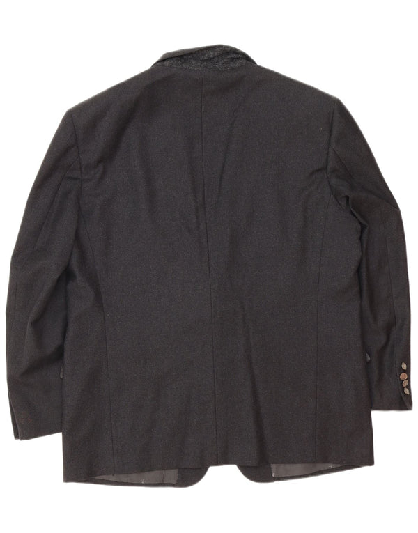 Yves Saint Laurent Herre 2-knaps blazerjakke IT 56 3XL Grå Uld Klassisk
